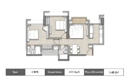 2BHK floor plan