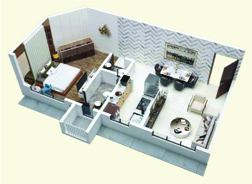 1BHK floor plan