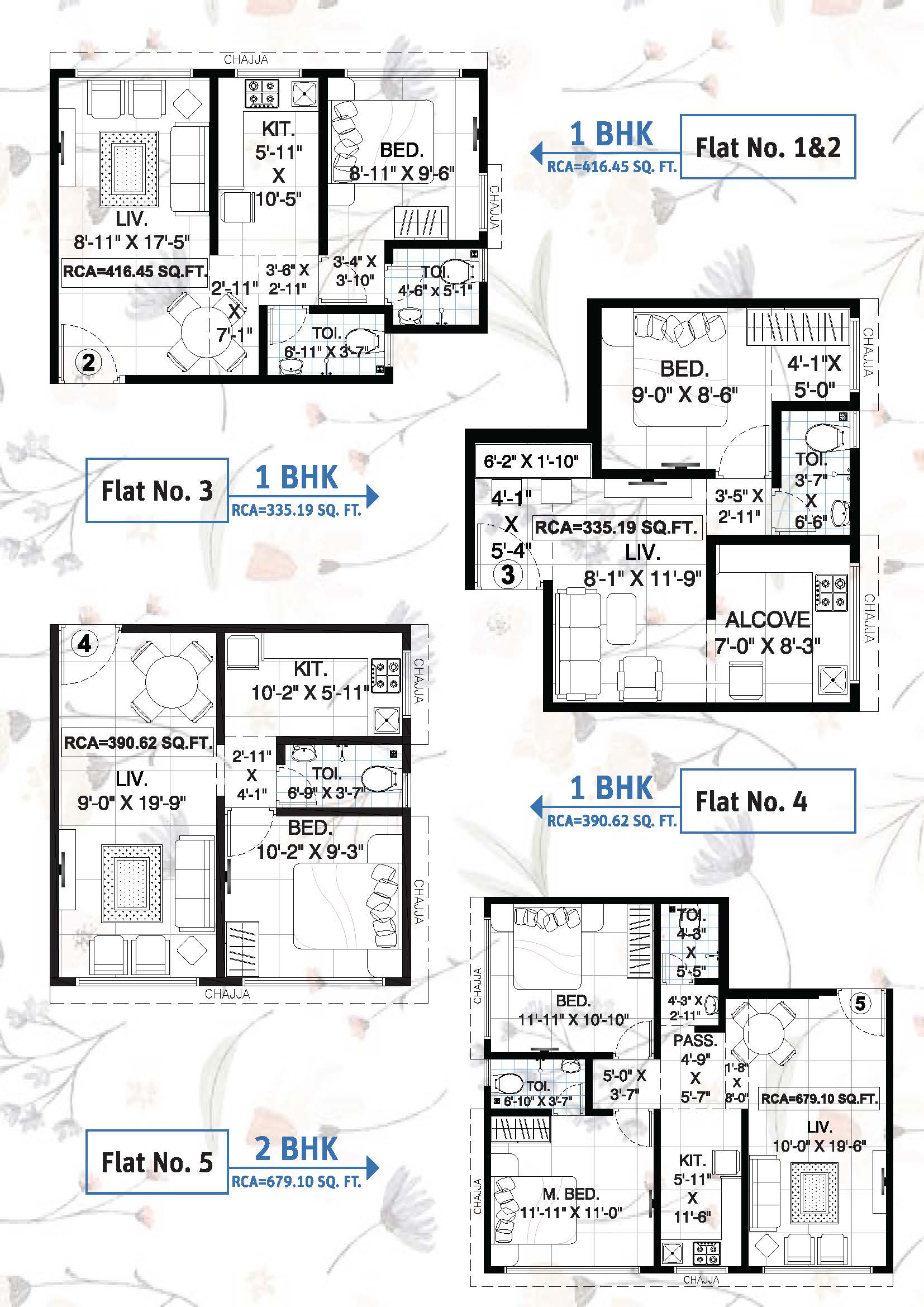 1BHK floor plan