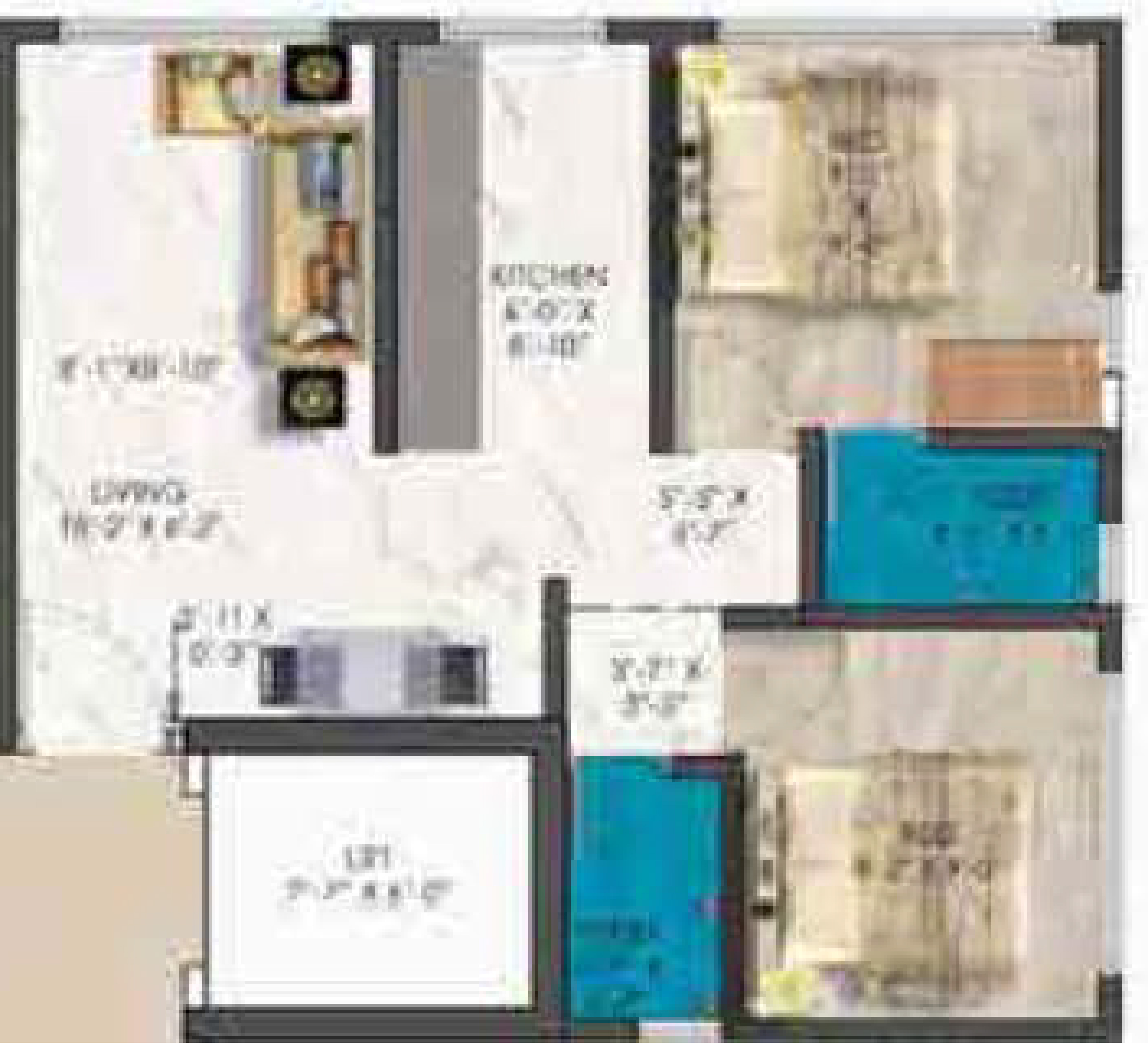 2 BHK floor plan