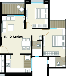 2BHK floor plan