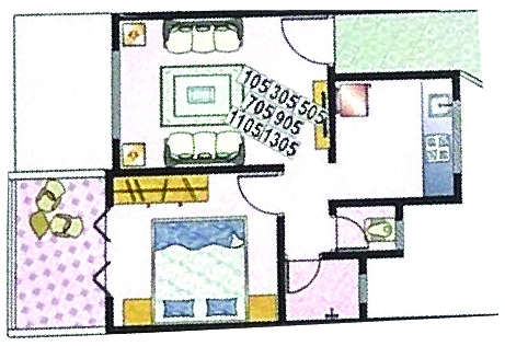 1BHK floor plan