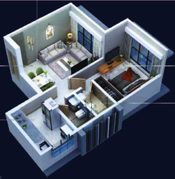 1 BHK floor plan