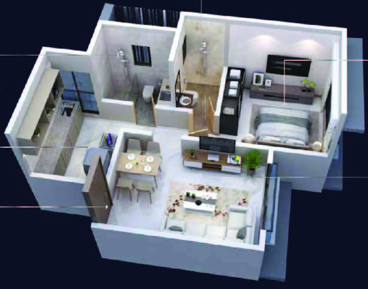 1 BHK floor plan