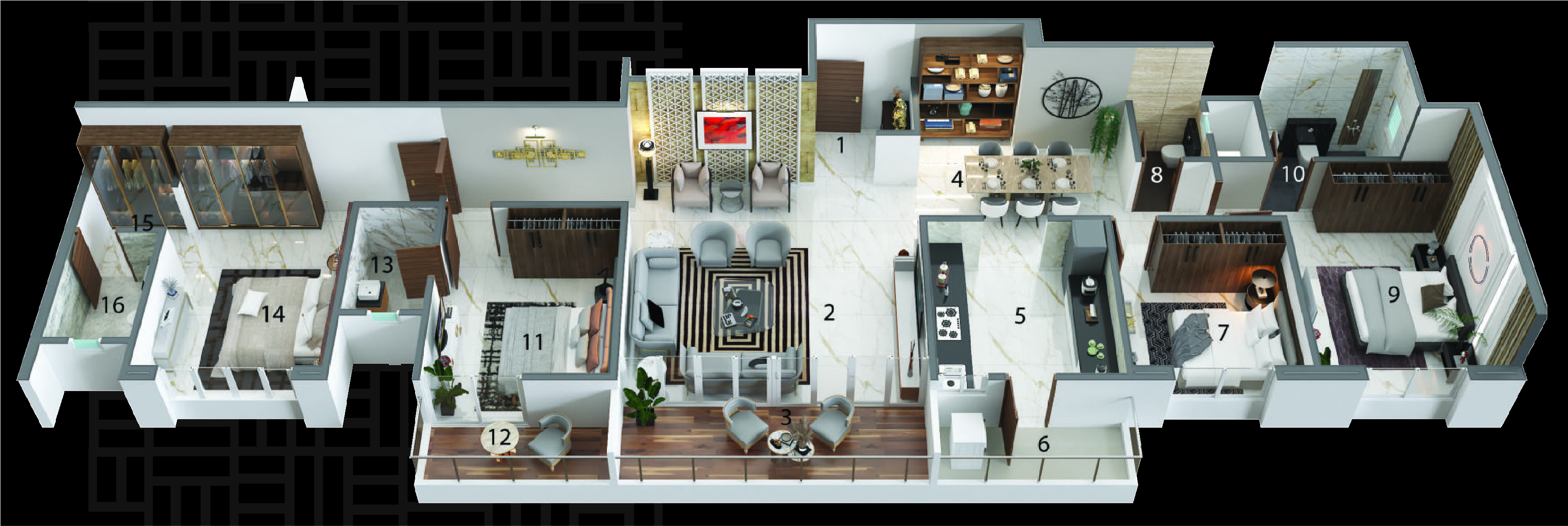 4BHK floor plan