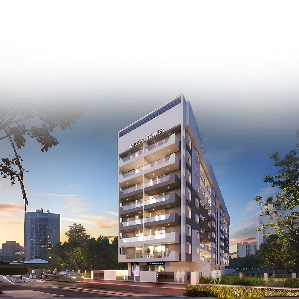 Midori Towers mobile banner