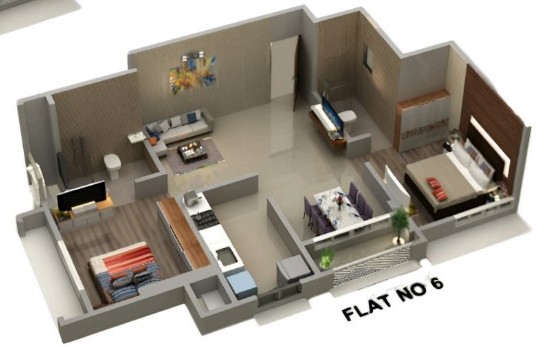 2BHK floor plan