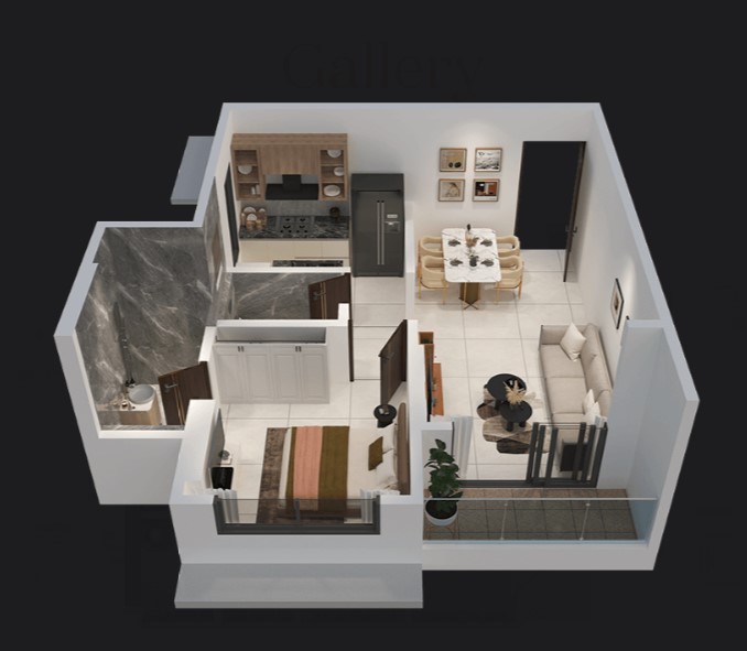 1 BHK floor plan