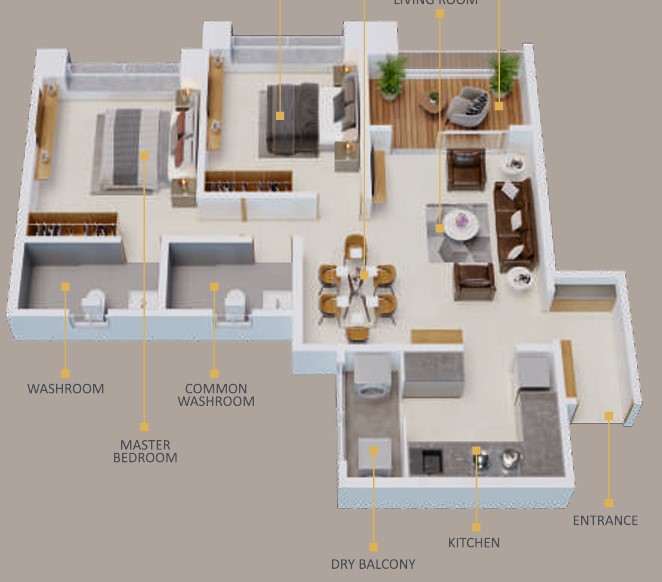 1 BHK floor plan