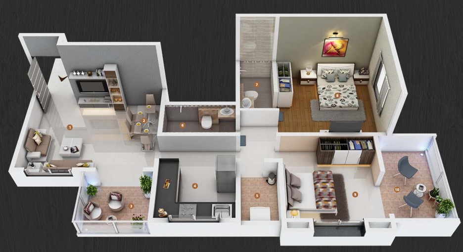 2 BHK floor plan