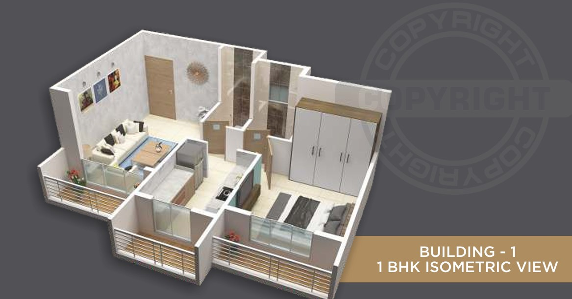 1 BHK floor plan