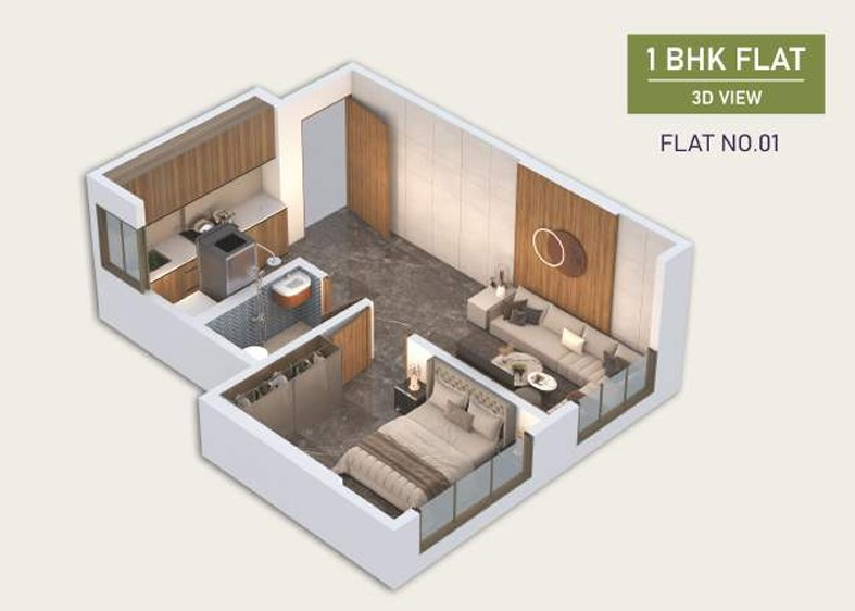 1 BHK floor plan