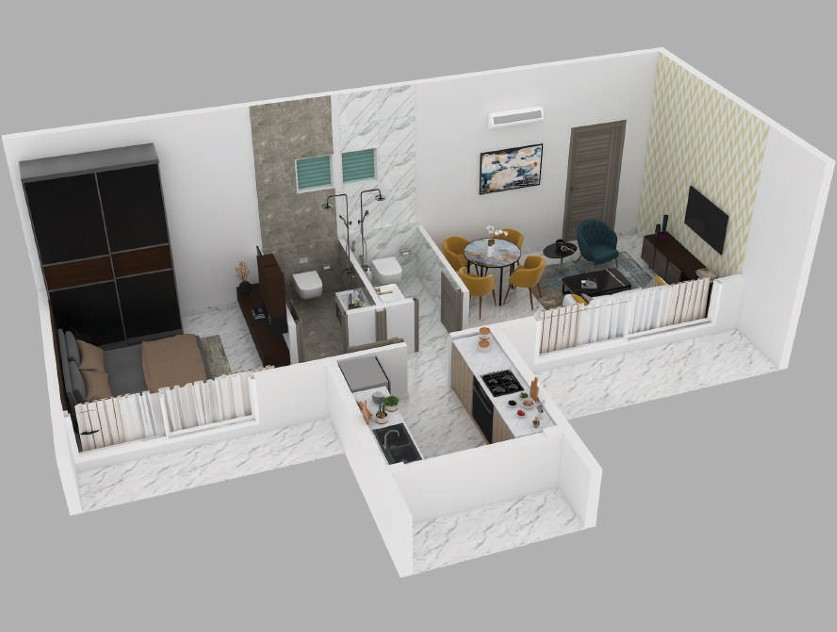 1 BHK floor plan
