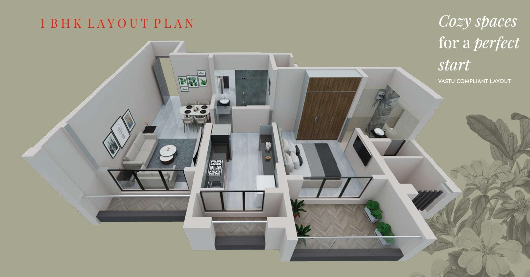 1 BHK floor plan