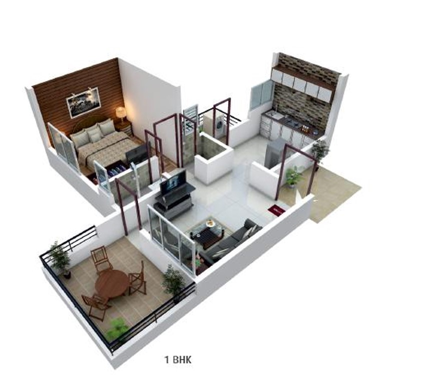 1 BHK floor plan
