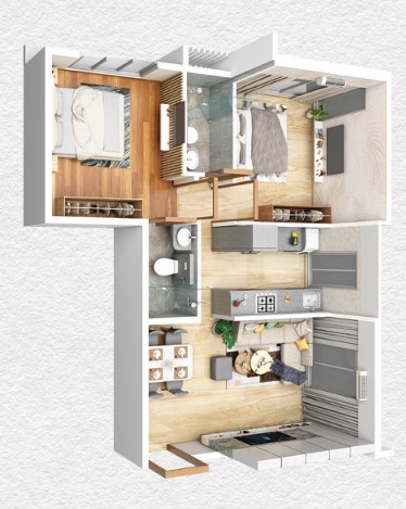 2 BHK floor plan