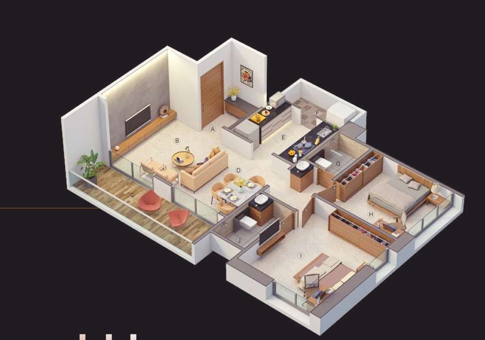 2 BHK floor plan