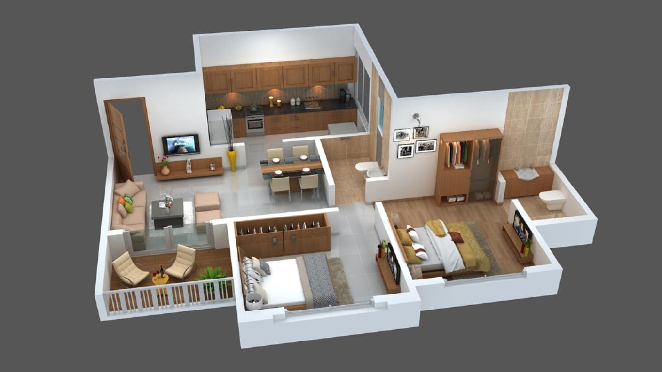 2 BHK floor plan