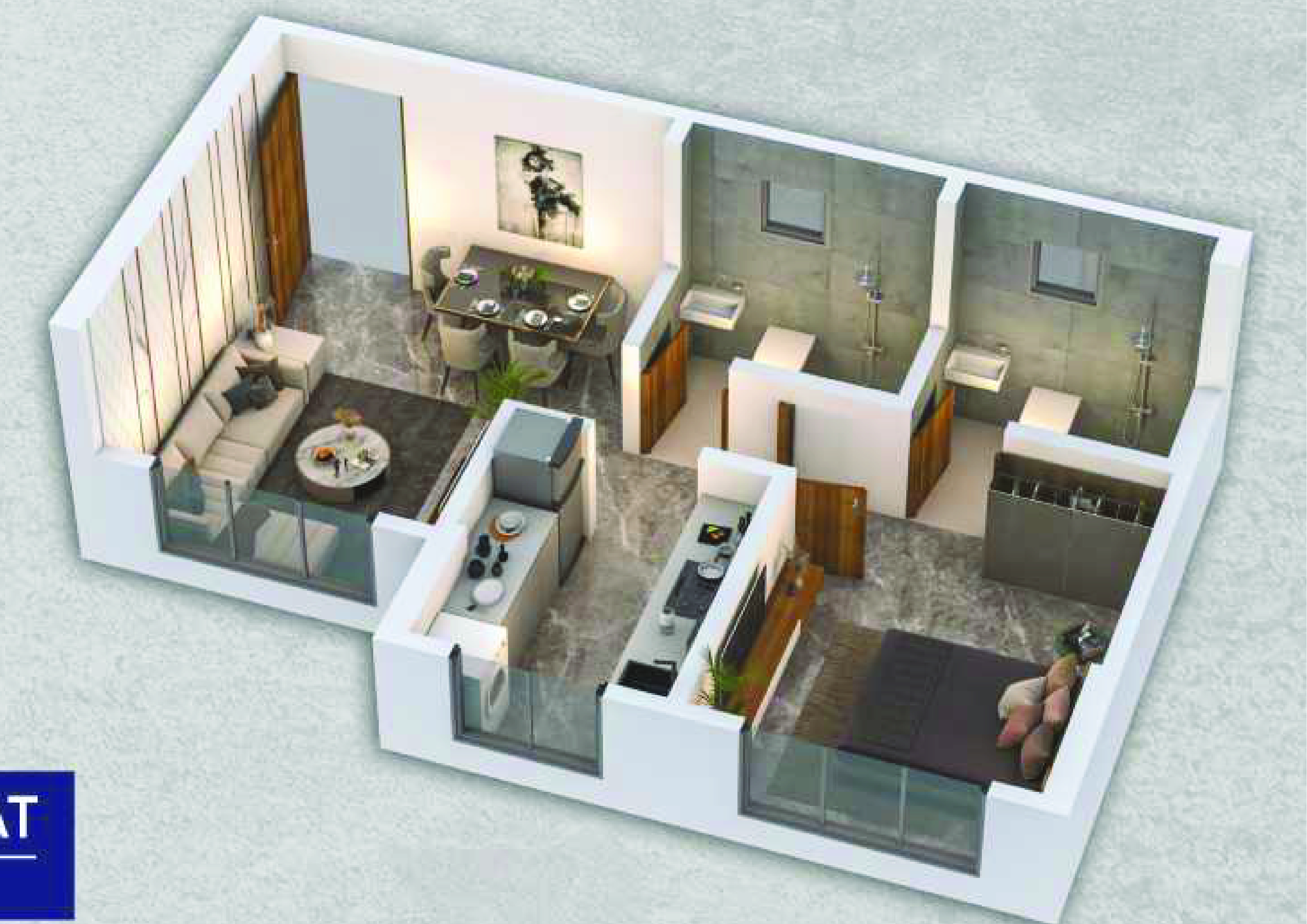 1 BHK floor plan
