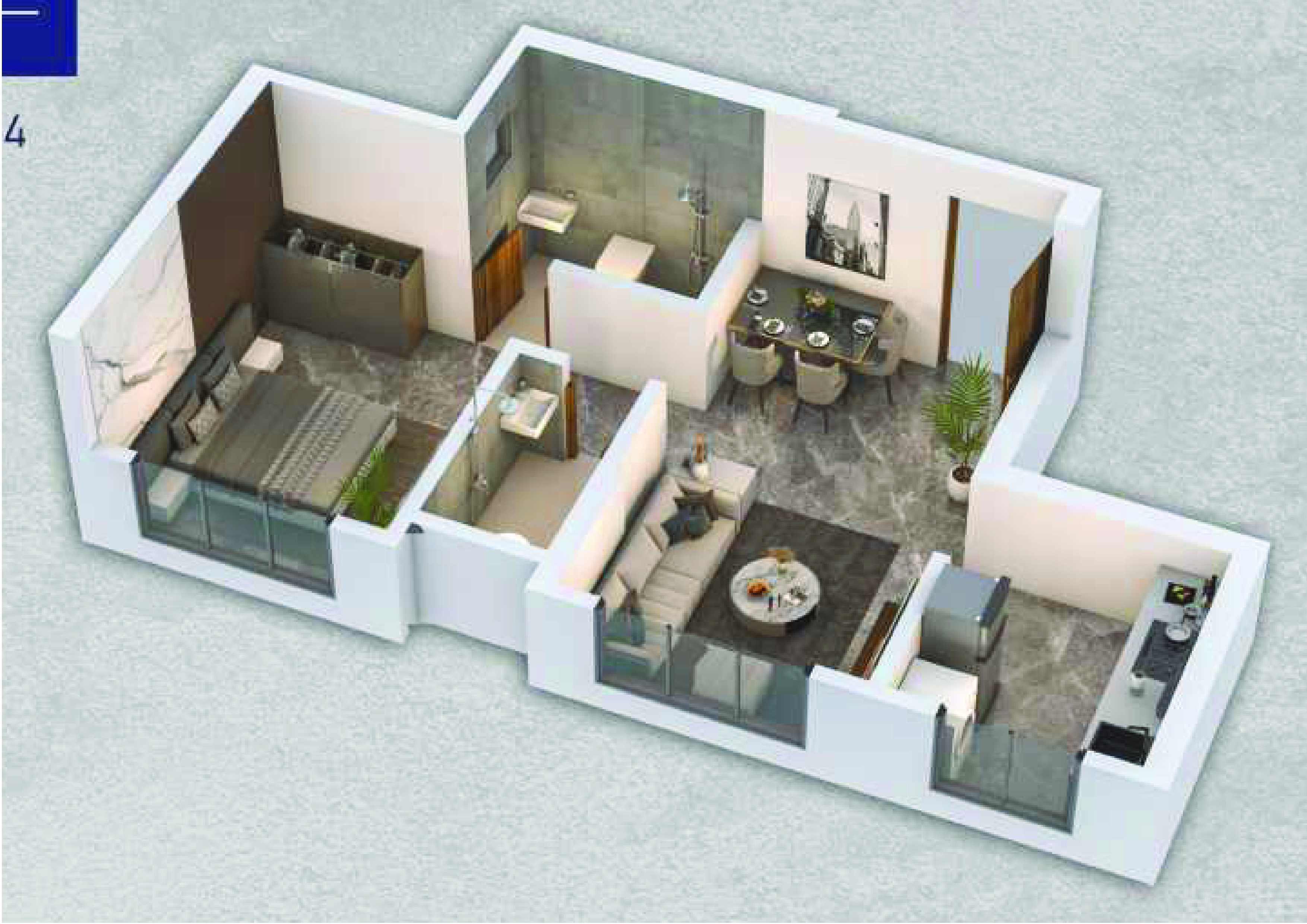 1 BHK floor plan