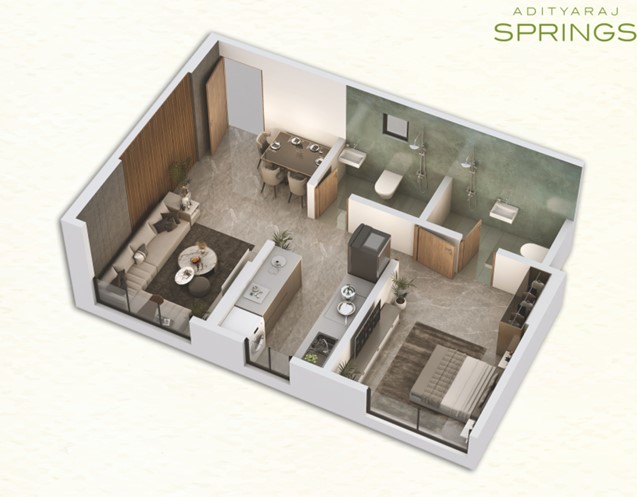 1 BHK floor plan