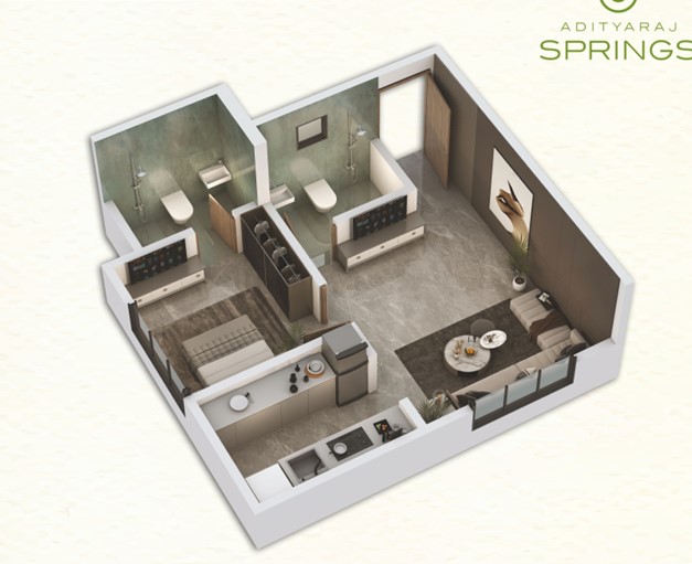 1 BHK floor plan