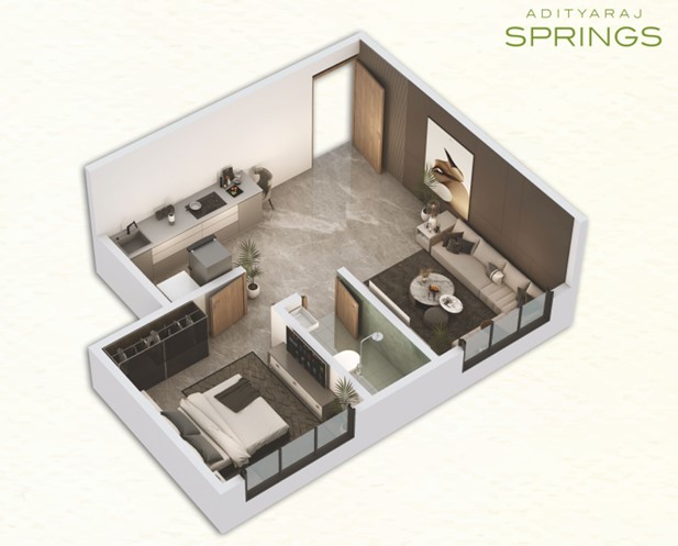 1 BHK floor plan
