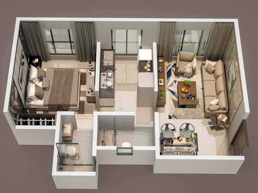 1 BHK floor plan