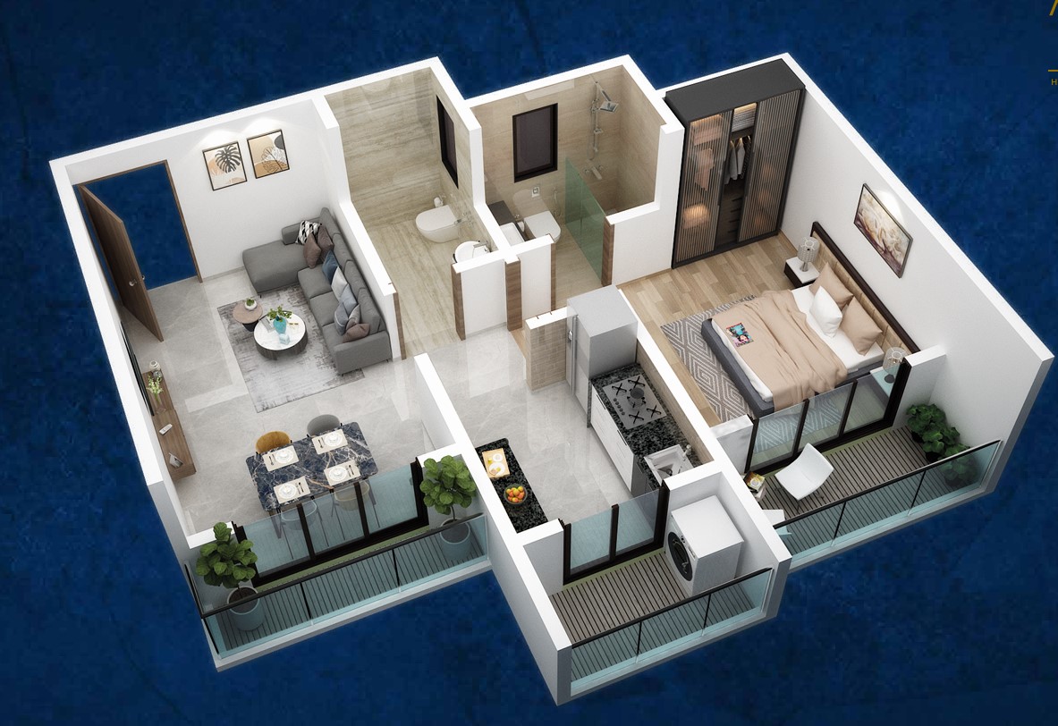 1 BHK floor plan