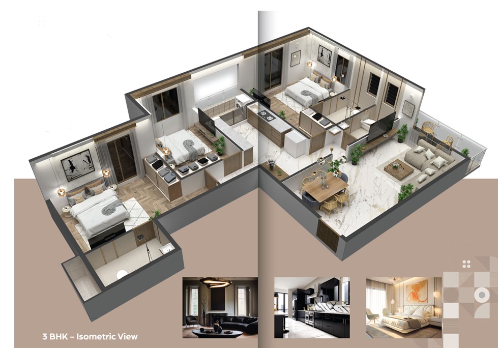 3 BHK floor plan