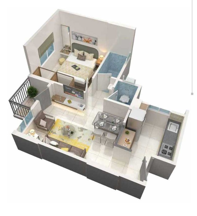1 BHK floor plan