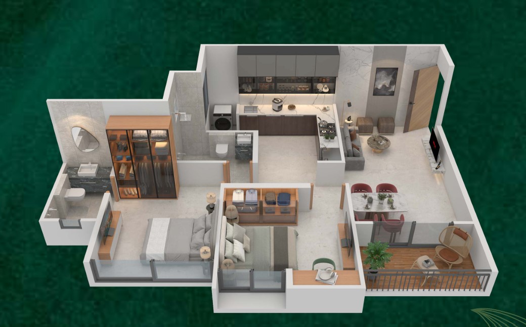 2 BHK floor plan