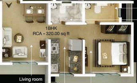 1 BHK floor plan