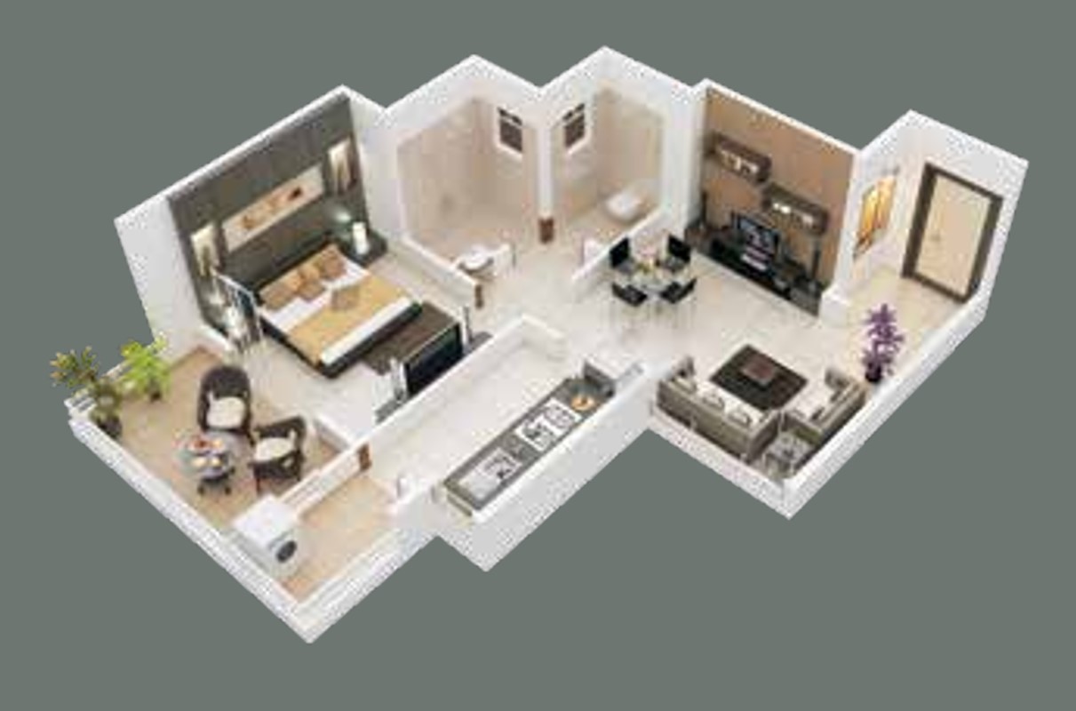 1 BHK floor plan