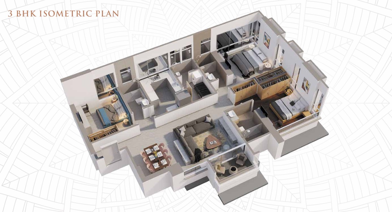 3 BHK floor plan