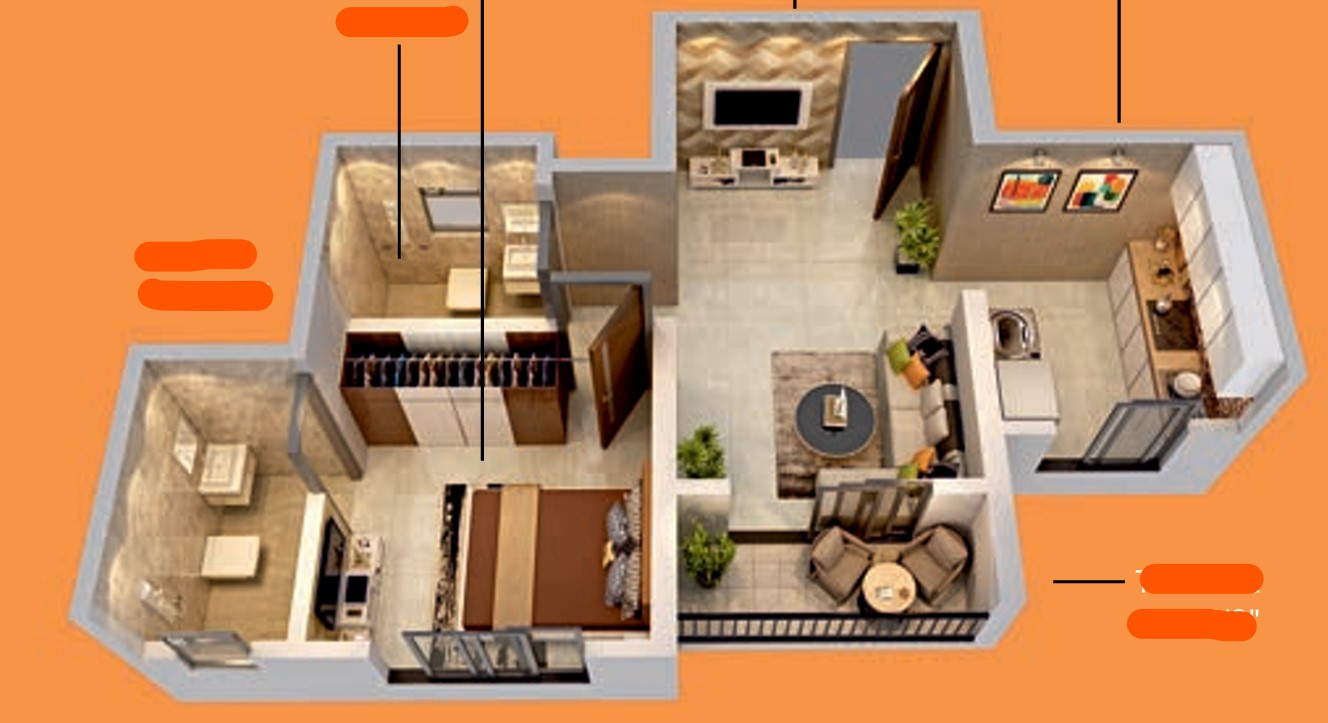 1 BHK floor plan