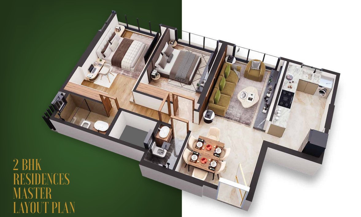 2 BHK floor plan