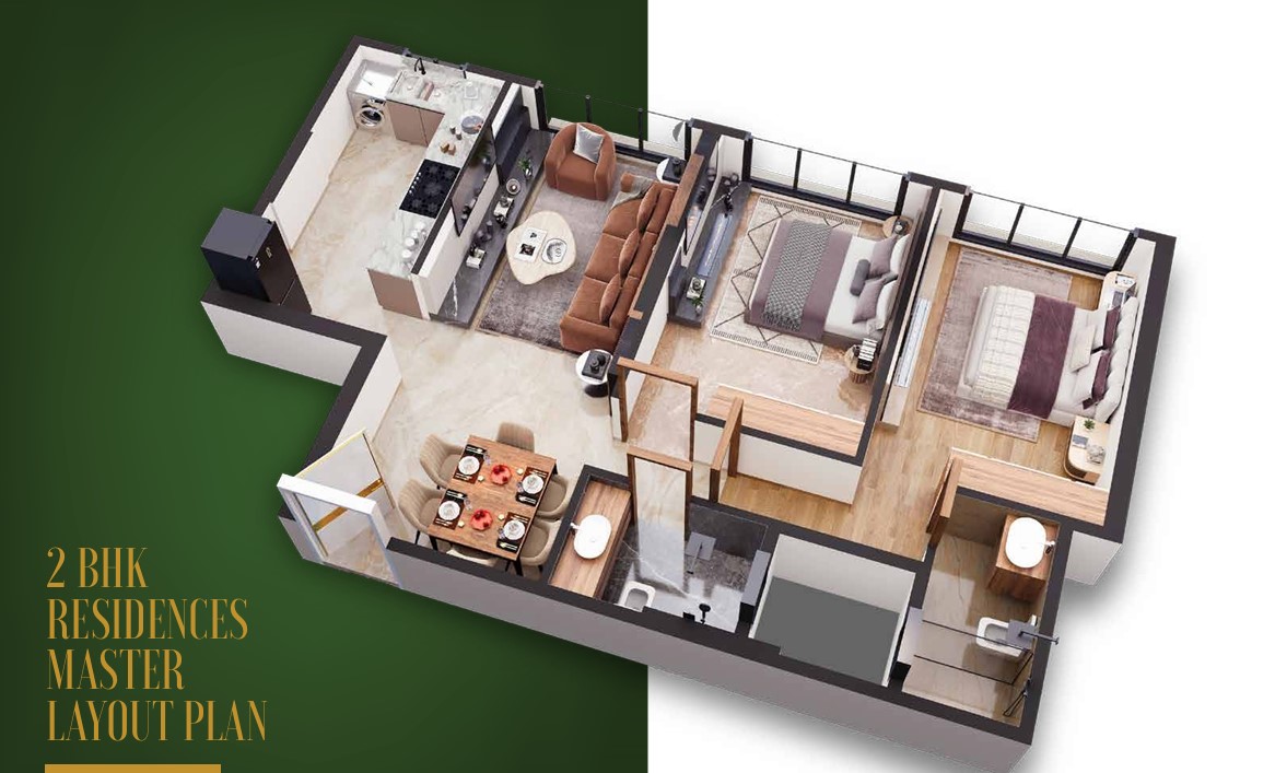 2 BHK floor plan