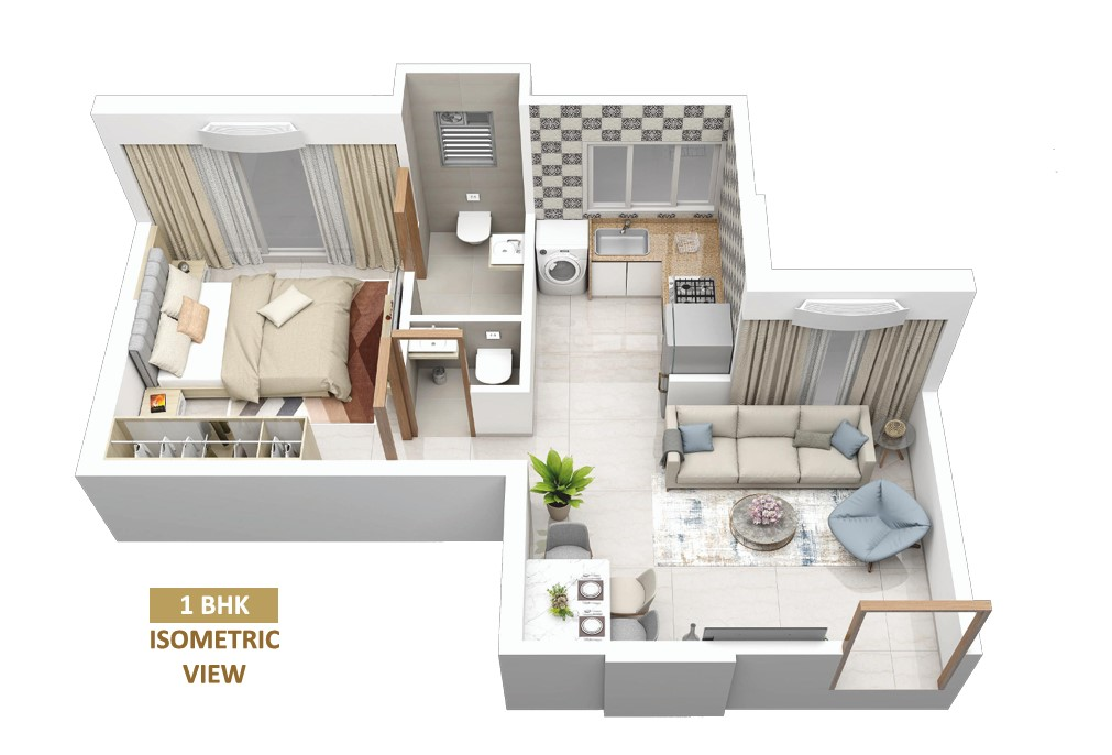 1 BHK floor plan