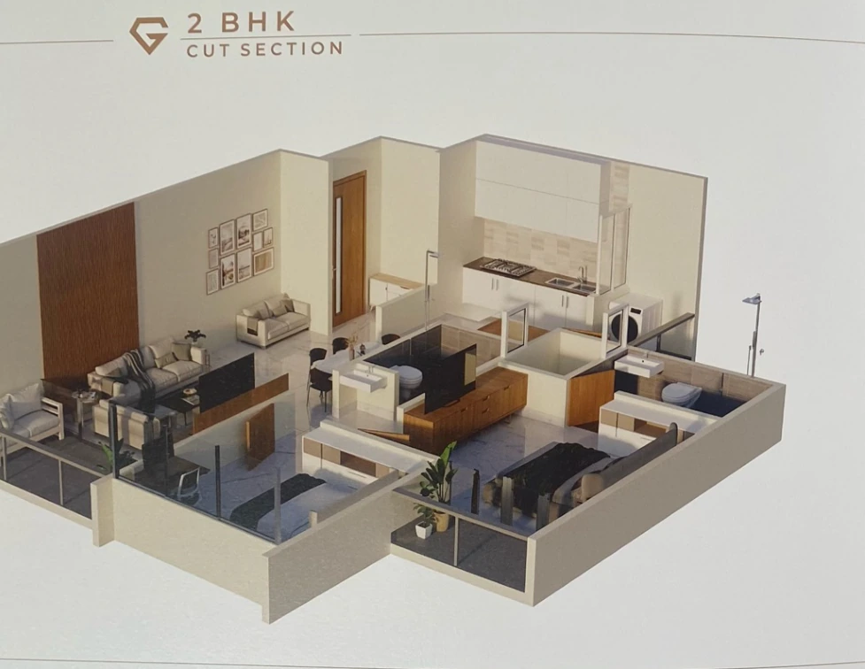 2 BHK floor plan