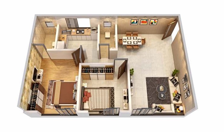 2 BHK floor plan