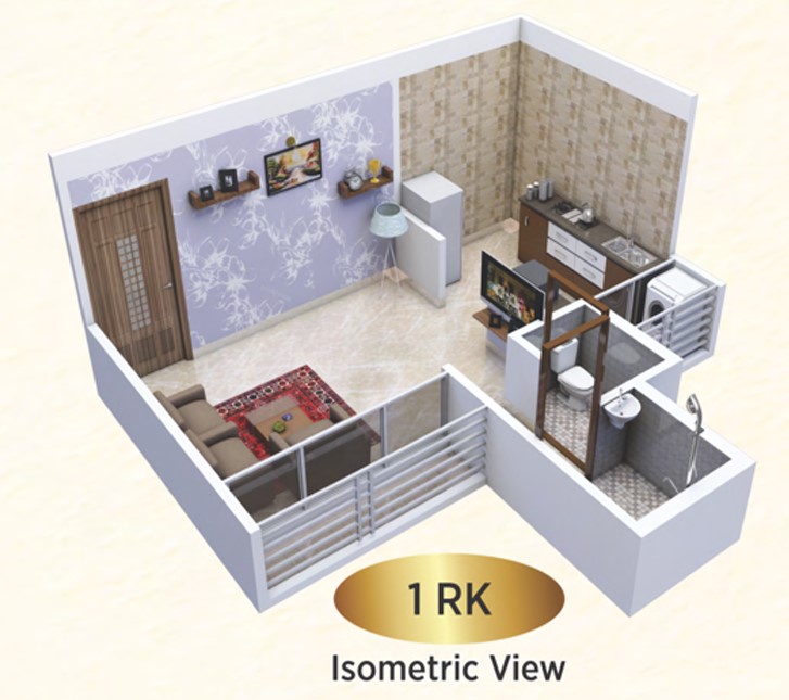 1 RK floor plan