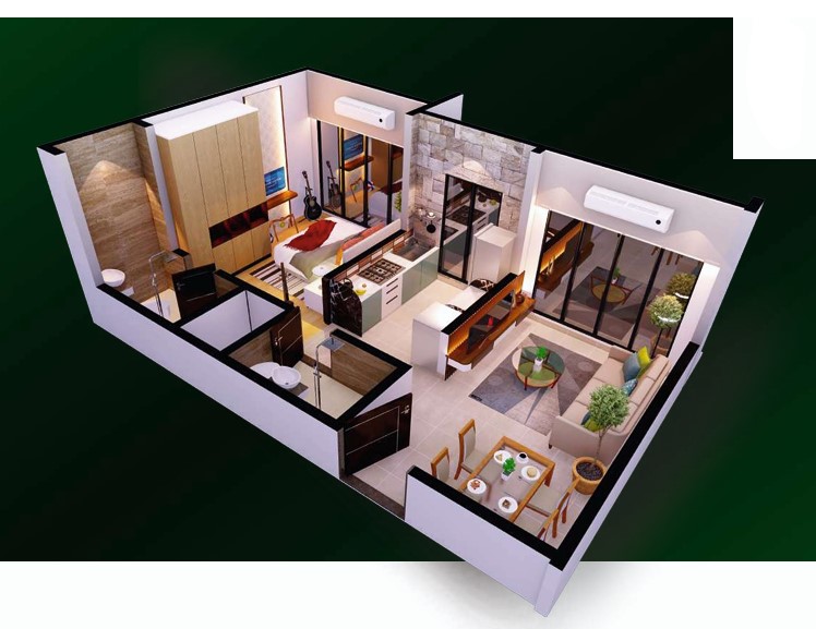 1 BHK floor plan