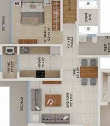 1 BHK floor plan