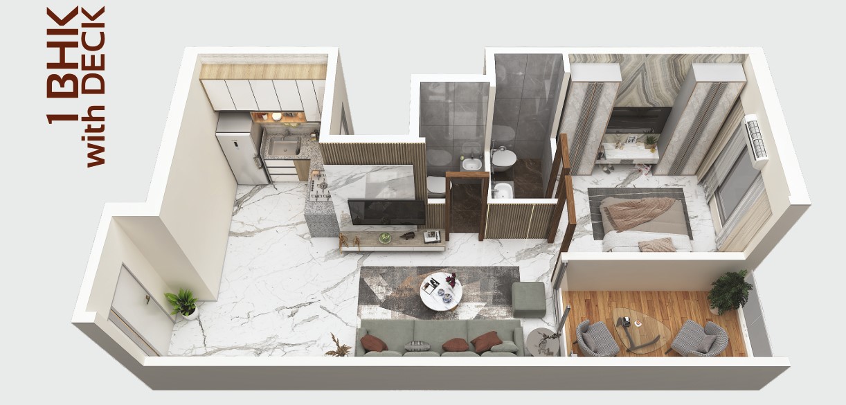 1 BHK floor plan