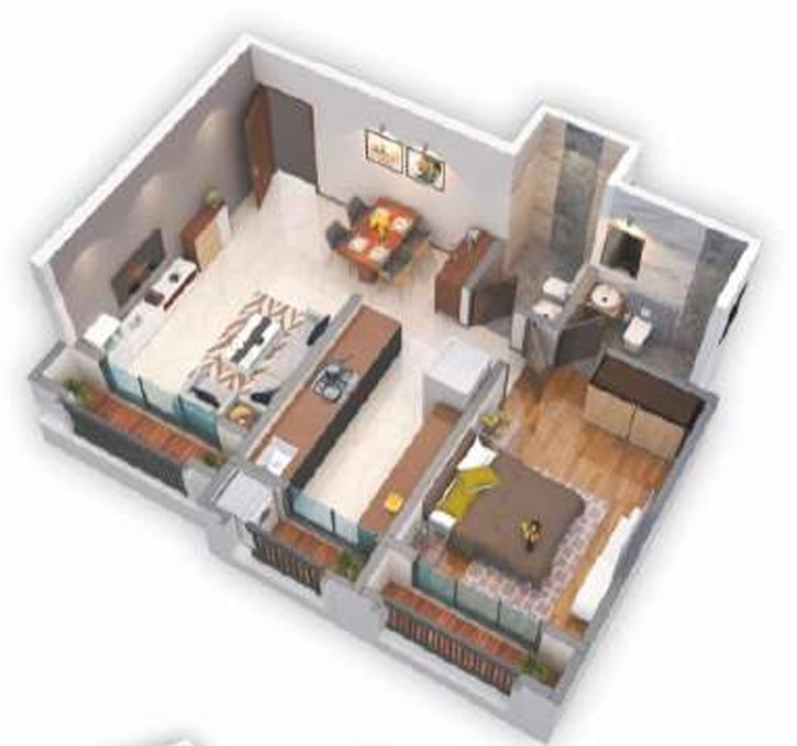 1 BHK floor plan