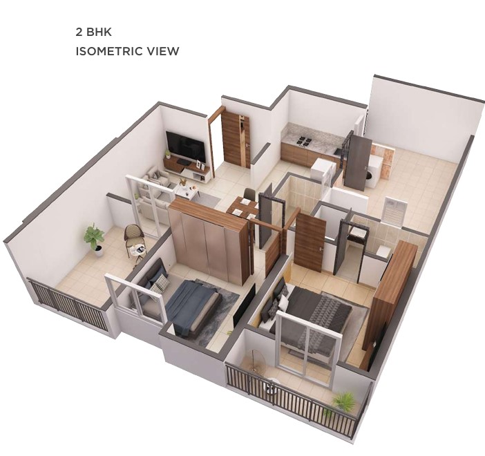 2 BHK floor plan
