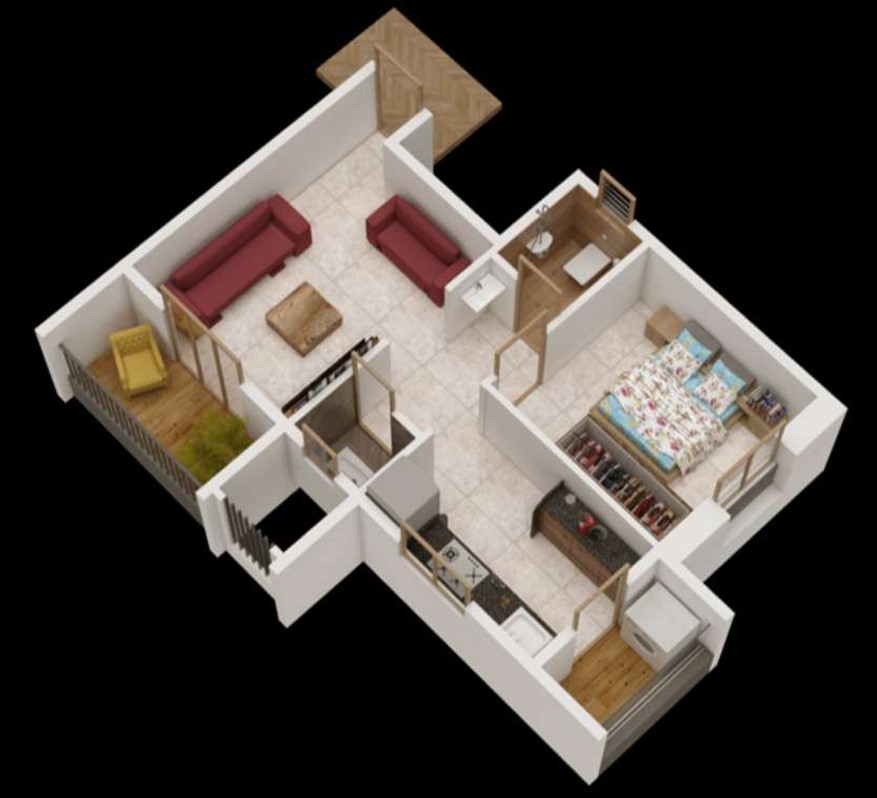 1 BHK floor plan