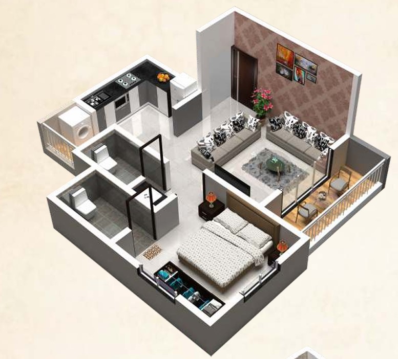 1 BHK floor plan