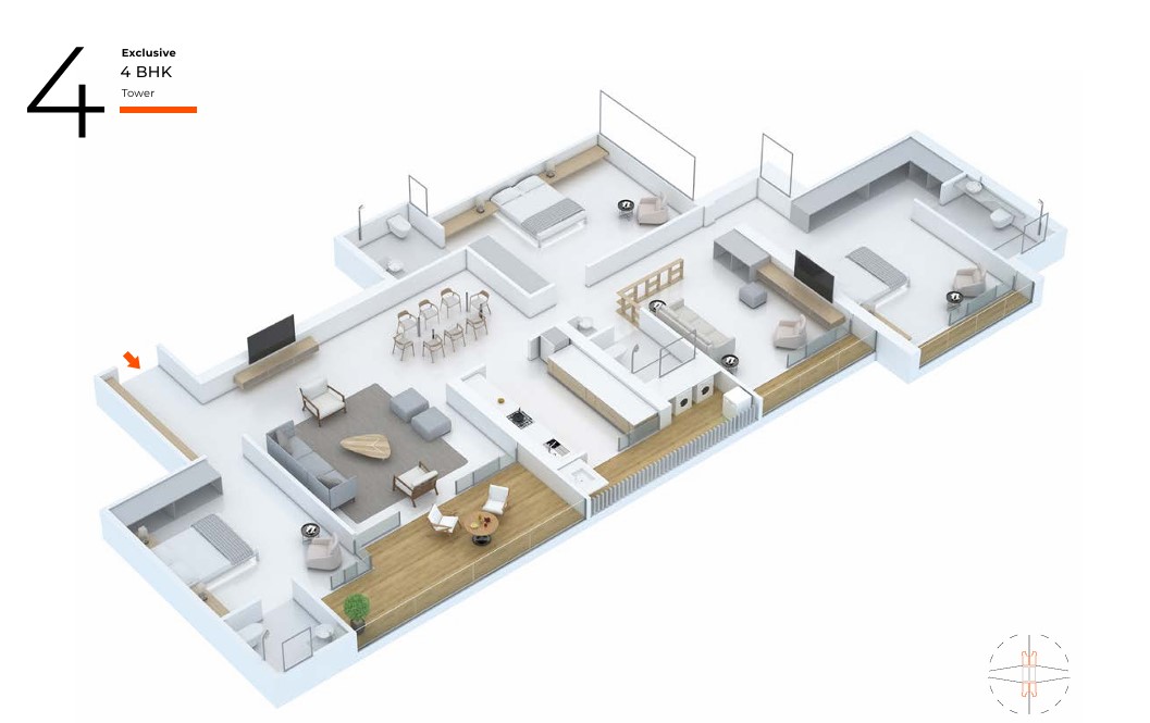 4 BHK floor plan